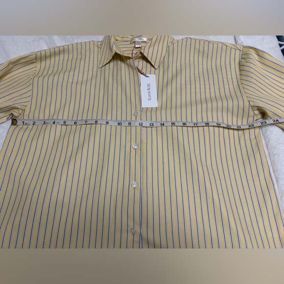 Elegant Yellow Striped Women's Button Down Shirt - Picture 7 of 10